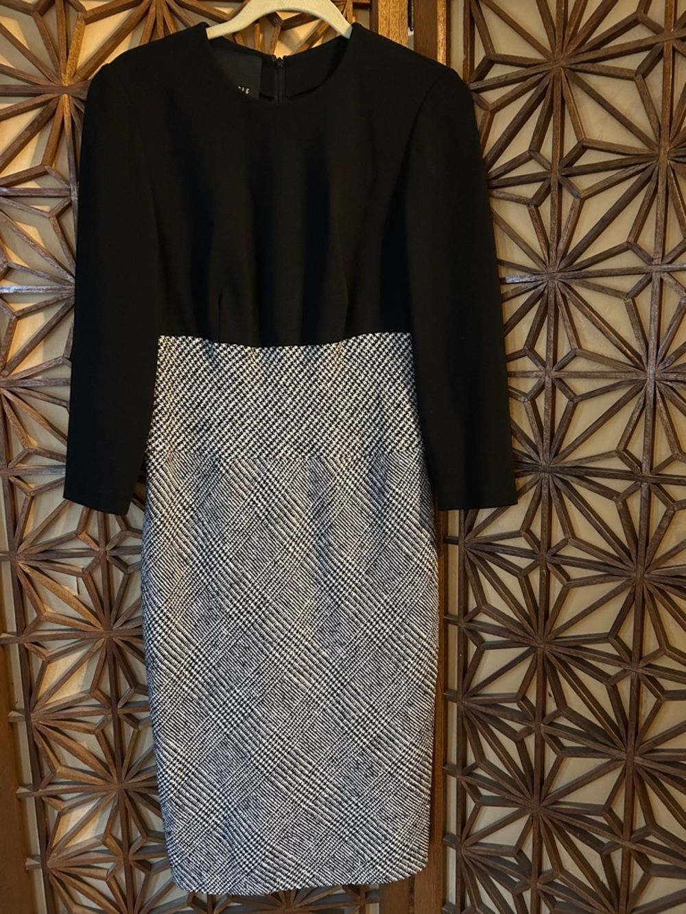 Carlisle Black Dress with lined wool skirt soft silhouette size 8